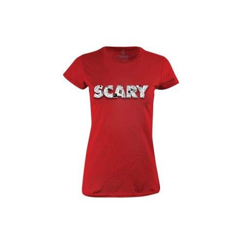 Dámské červené tričko Scary