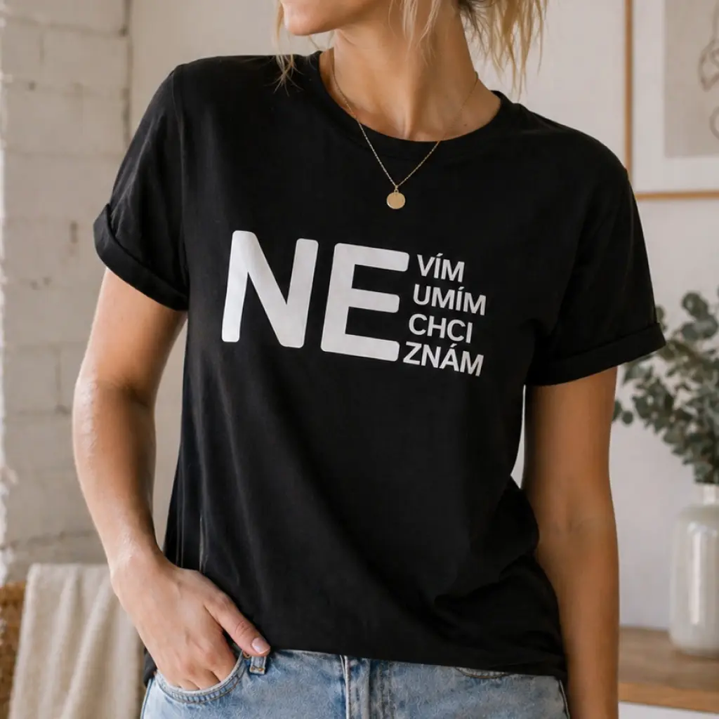 Dámské vtipné tričko s potiskem - NE