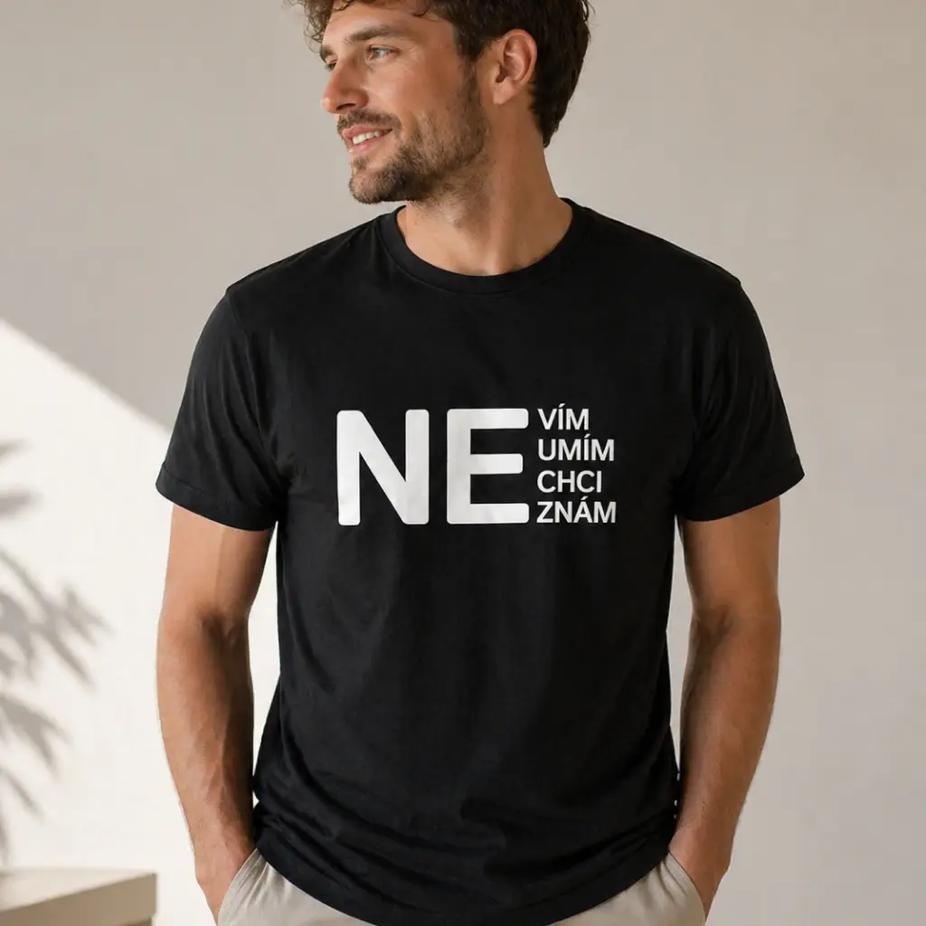 Pánské vtipné tričko s potiskem - NE 
