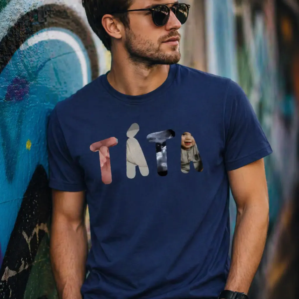 Personalizované pánské tričko - táta/děda z fotek
