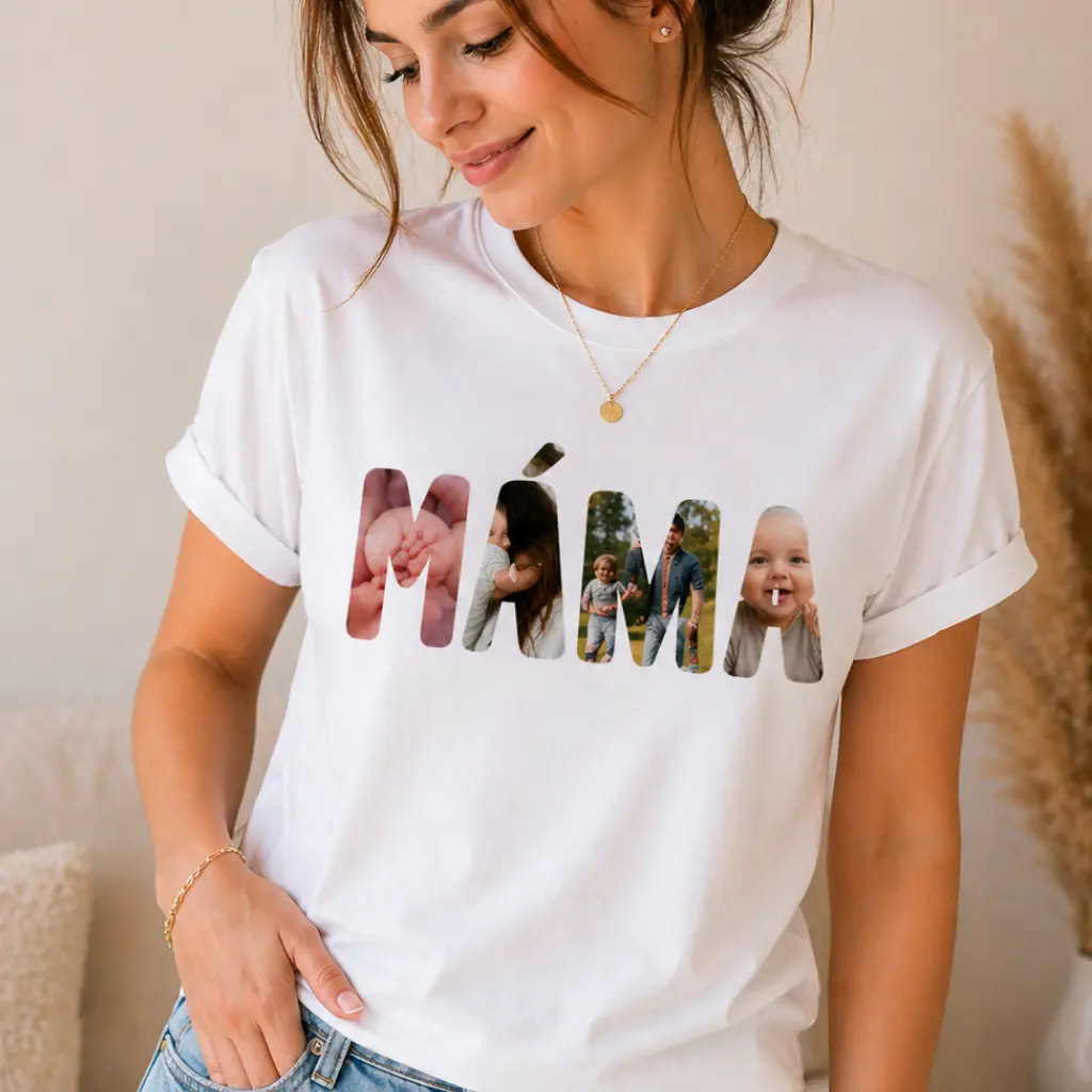 Personalizované dámské tričko - máma/babi z fotek