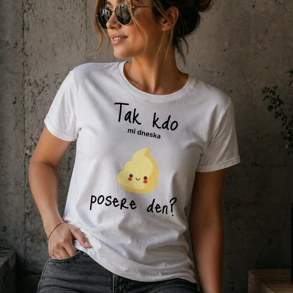 Dámské vtipné tričko - TAK KDO MI DNESKA POSERE DEN?