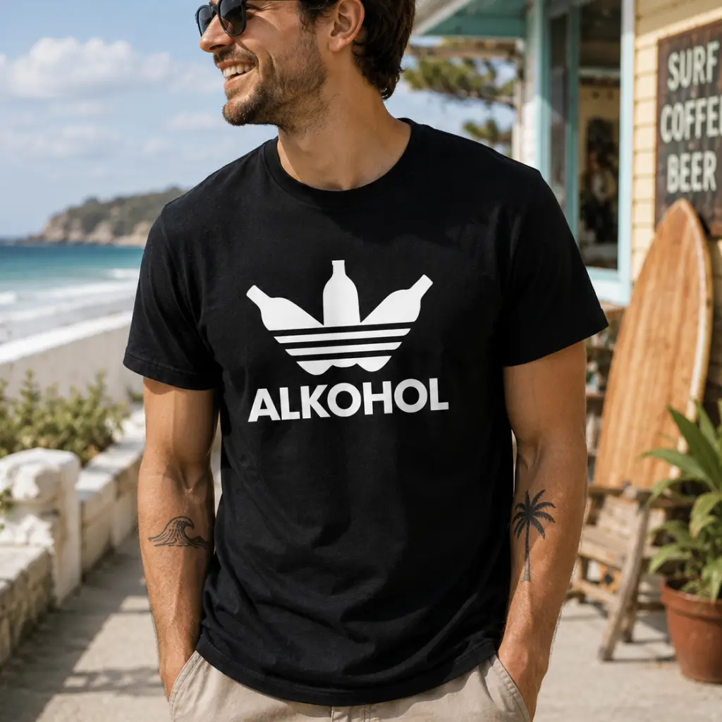 Pánské legrační tričko s potiskem - ALKOHOL