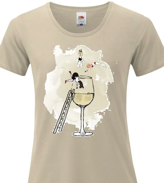 Dámské vtipné tričko s potiskem - SKOK DO VÍNA