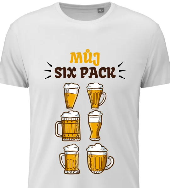 Pánské vtipné tričko s potiskem - MŮJ SIX PACK