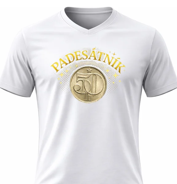 Pánské vtipné tričko s potiskem - PADESÁTNÍK