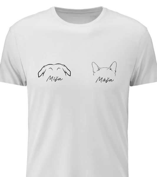 Personalizované pánské tričko se zvířecímí oušky