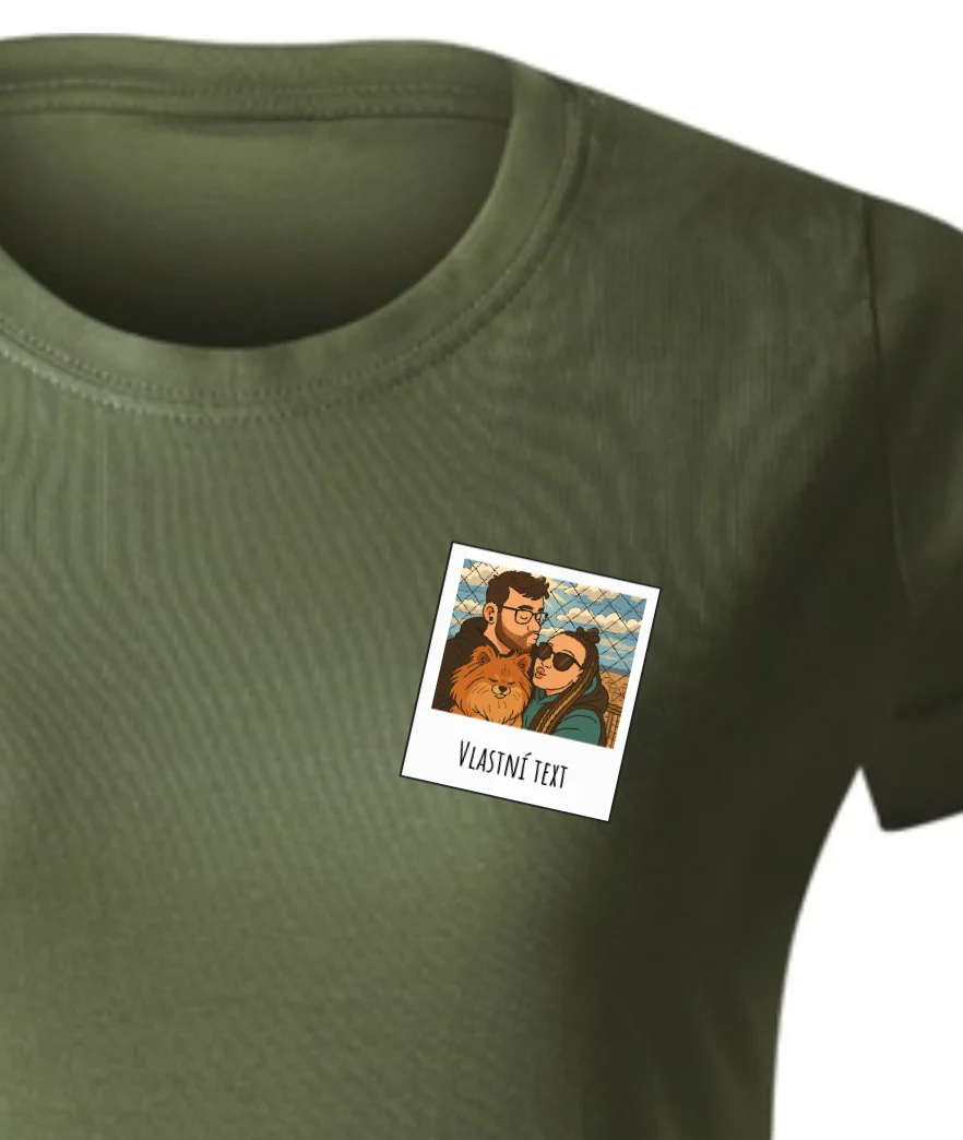 Foto 2 Personalizované dámské tričko s vlastní fotkou - Polaroid styl