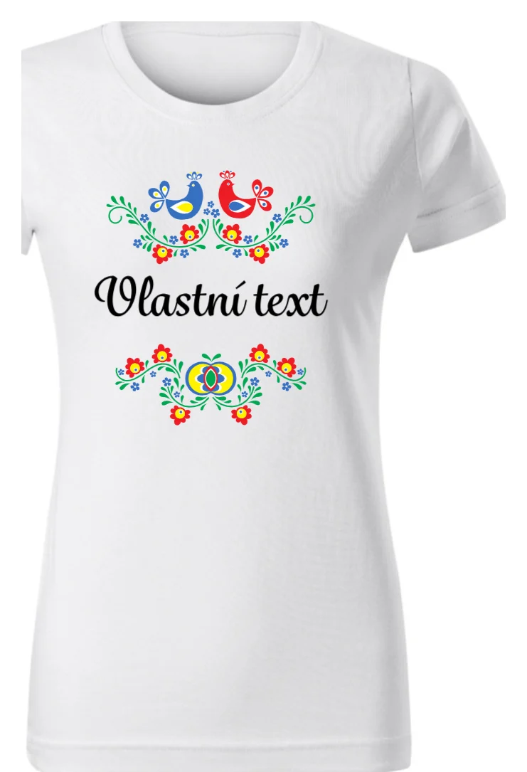 Personalizované dámské tričko s folklórním vzorem