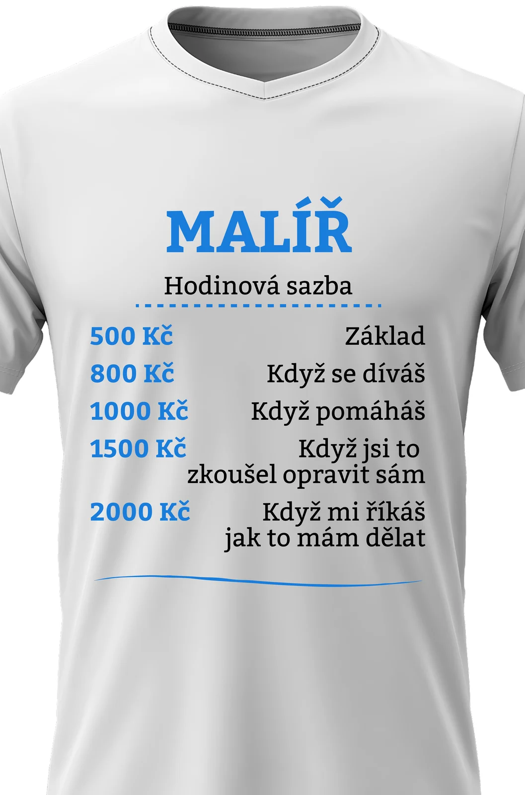 Foto 2 Pánské vtipné tričko s potiskem - HODINOVÁ SAZBA - MALÍŘ