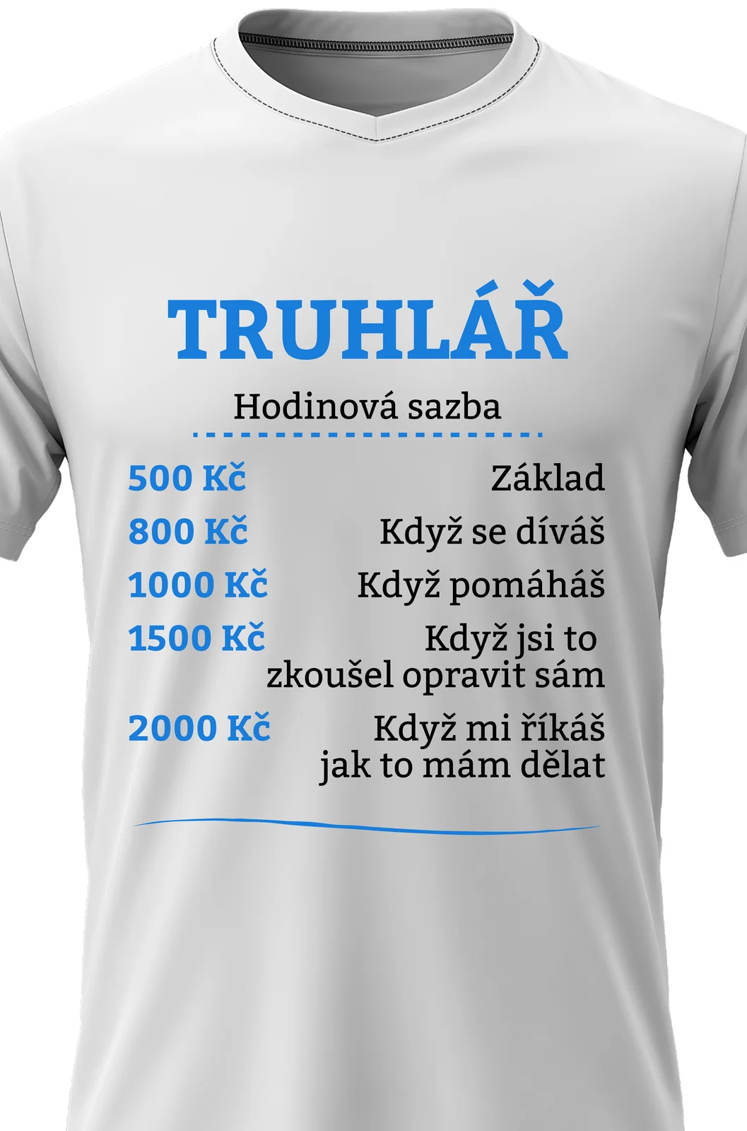 Foto 2 Pánské vtipné tričko s potiskem - HODINOVÁ SAZBA - TRUHLÁŘ