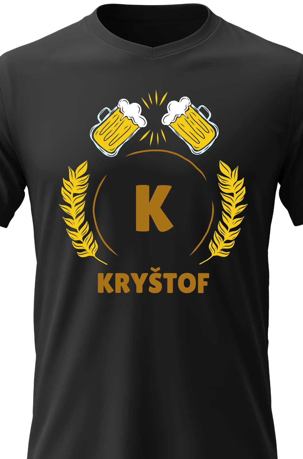 Foto 2 Pánské vtipné tričko s potiskem - PIVNÍ MOTIV SE JMÉNEM - KRYŠTOF