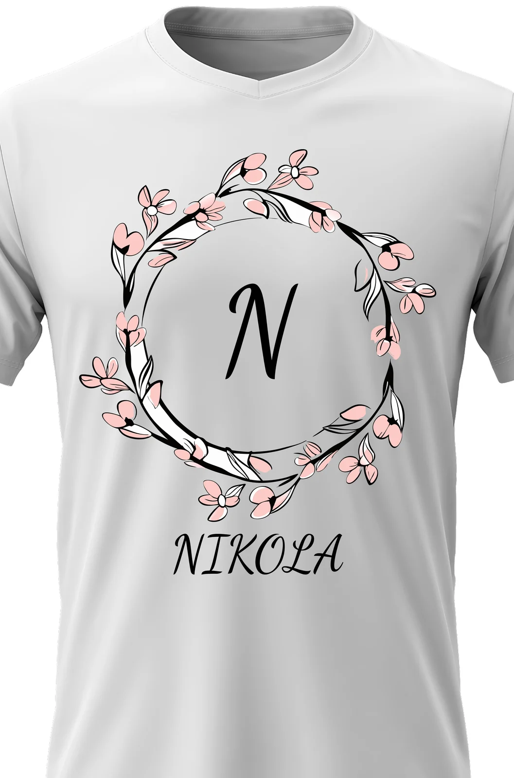 Foto 2 Dámské vtipné tričko s potiskem - KVĚTINOVÝ MOTIV SE JMÉNEM - NIKOLA