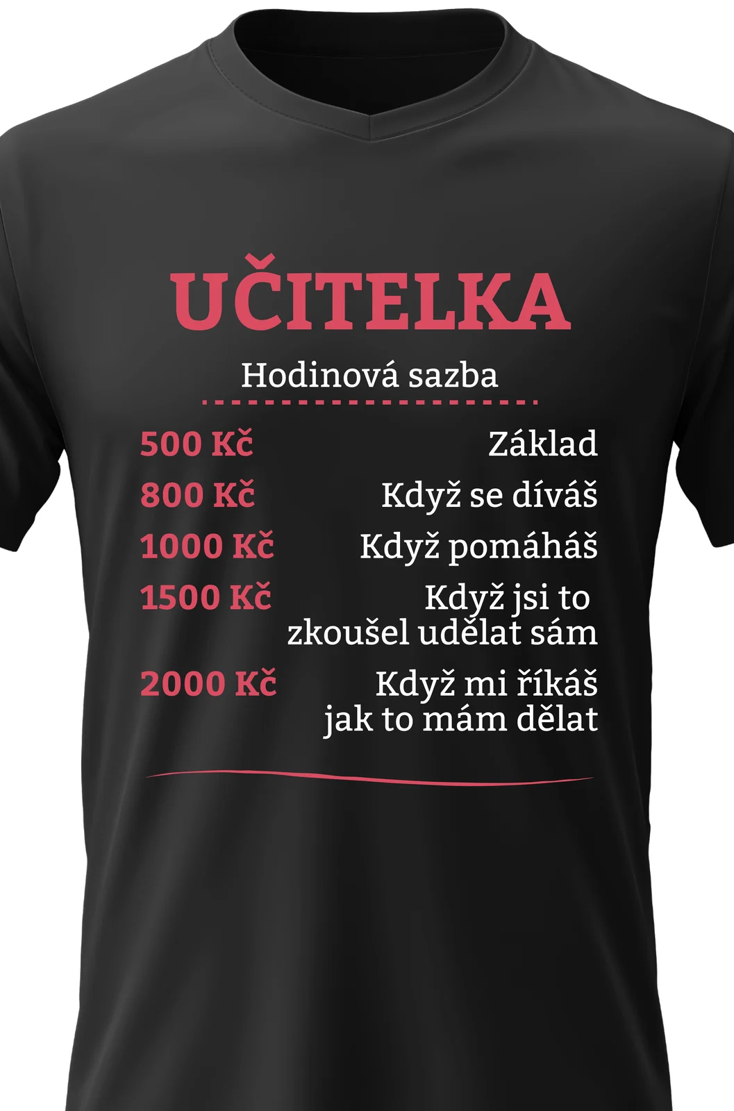 Foto 2 Dámské vtipné tričko - HODINOVÁ SAZBA UČITELKA