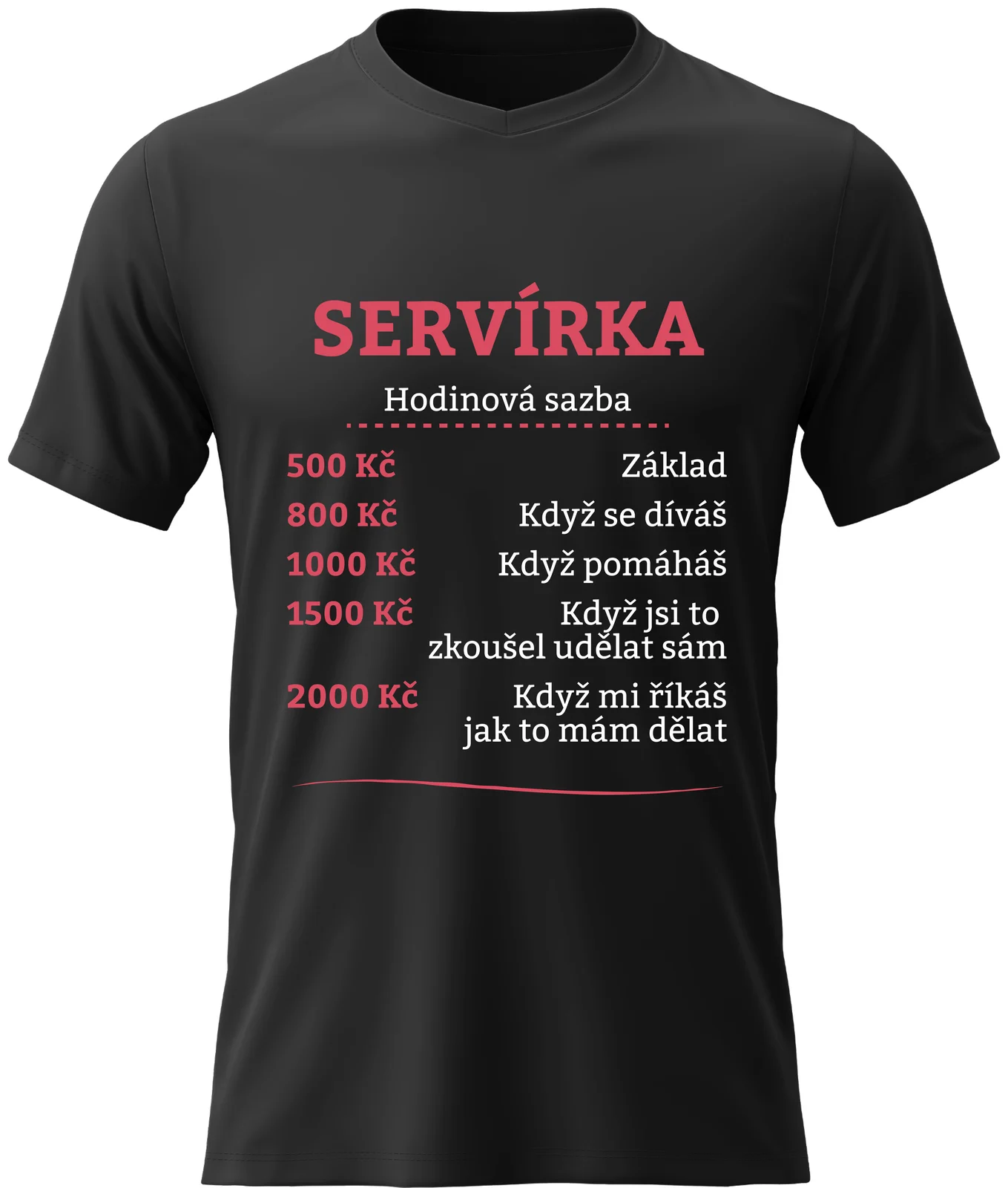 Dámské vtipné tričko - HODINOVÁ SAZBA SERVÍRKA