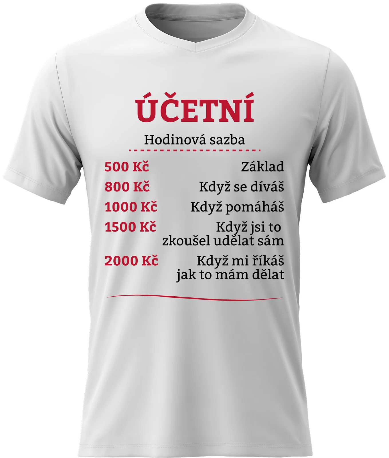 Dámské vtipné tričko - HODINOVÁ SAZBA ÚČETNÍ