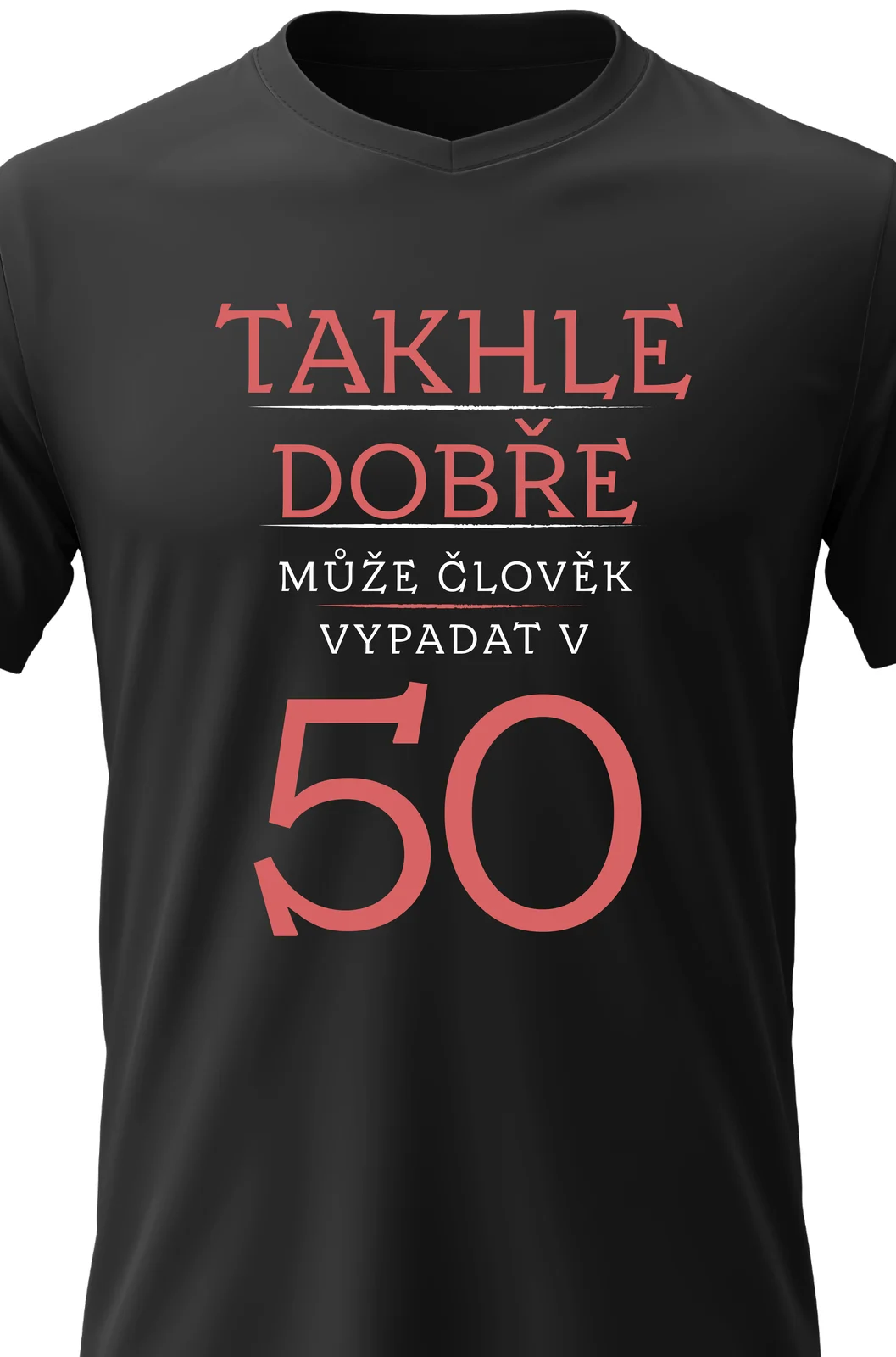 Foto 2 Dámské vtipné tričko - TAKHLE DOBŘE MŮŽE ČLOVĚK VYPADAT V 50 (ČERVENÁ)