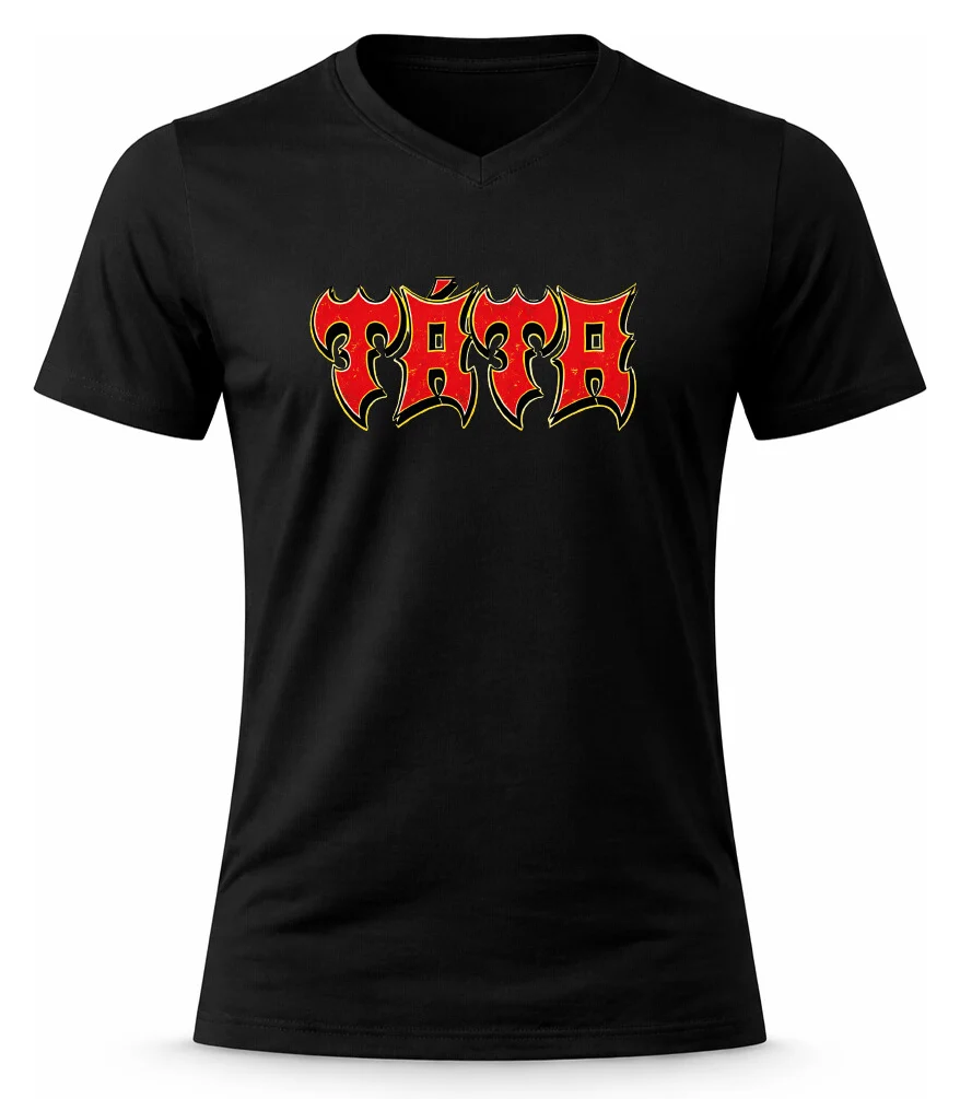 Pánské bavlněné tričko s potiskem - TÁTA (ROCK)