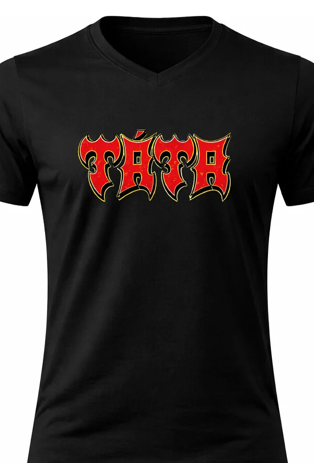 Foto 2 Pánské bavlněné tričko s potiskem - TÁTA (ROCK)