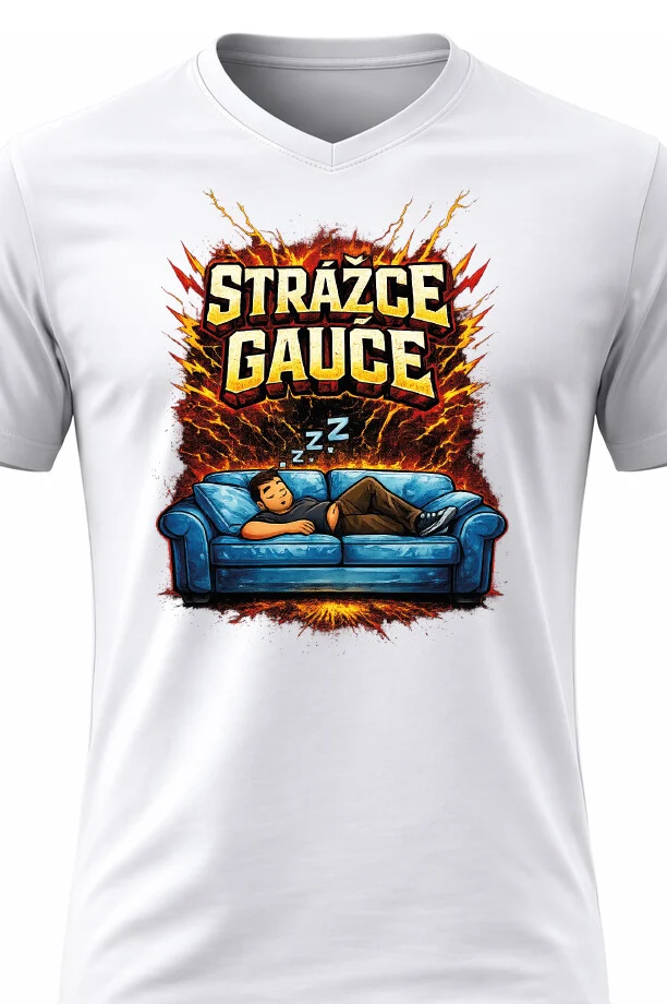 Foto 2 Pánské bavlněné tričko s potiskem - STRÁŽCE GAUČE