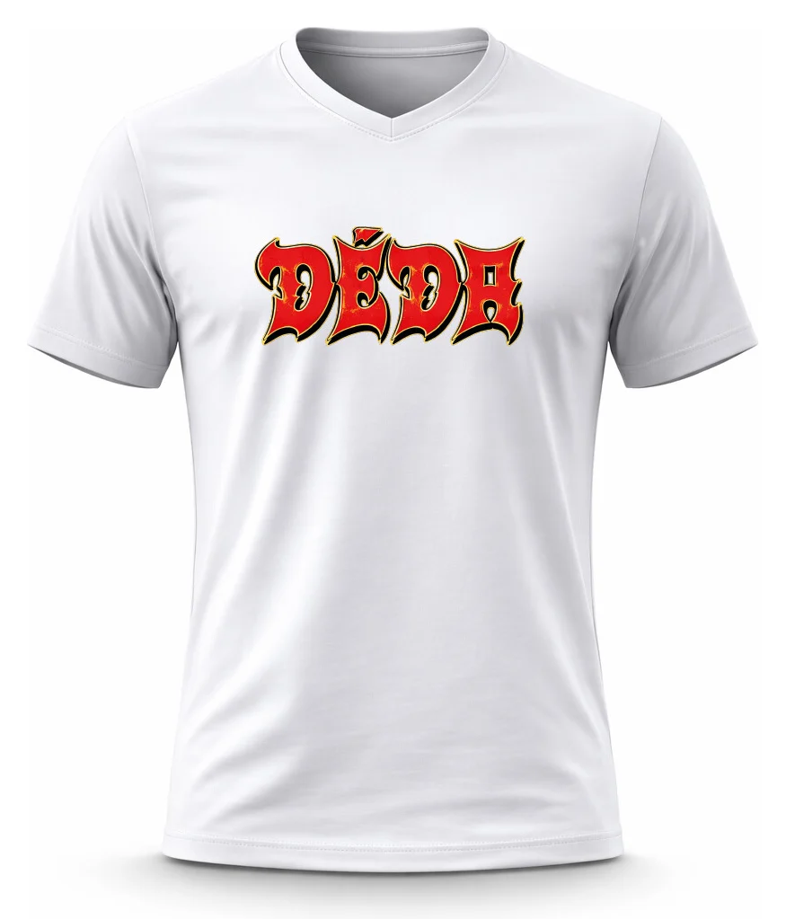 Pánské bavlněné tričko s potiskem - DĚDA (ROCK)