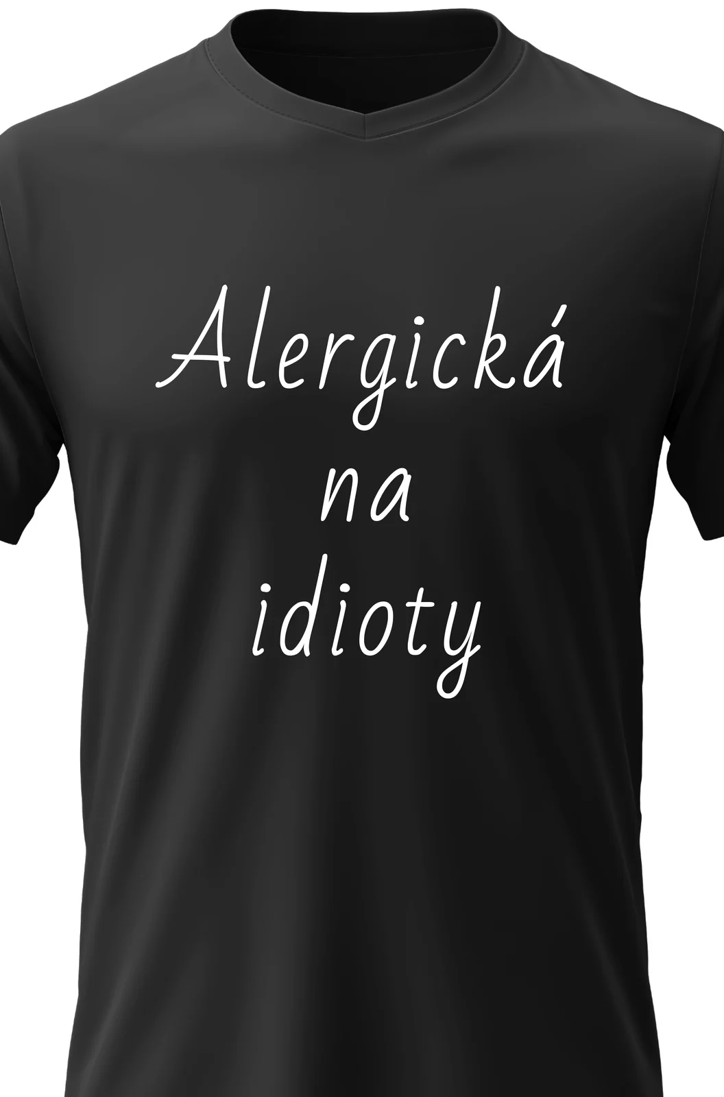 Foto 2 Dámské bavlněné tričko s potiskem - ALERGICKÁ NA IDIOTY