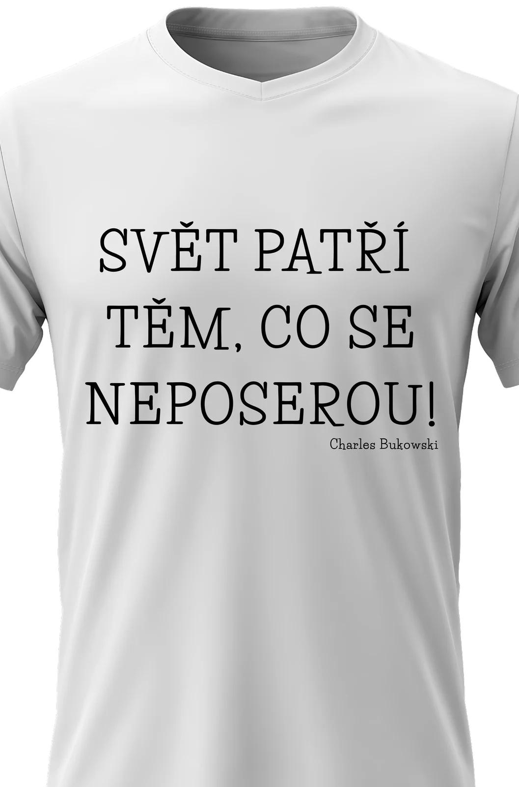 Foto 2 Dámské bavlněné tričko s potiskem - SVĚT PATŘÍ TĚM, CO SE NEPOSEROU! 