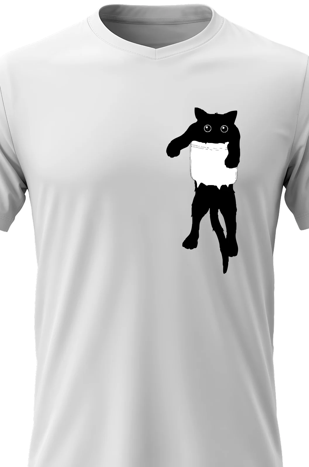 Foto 2 Dámské bavlněné tričko s potiskem - KOČKA V KAPSE