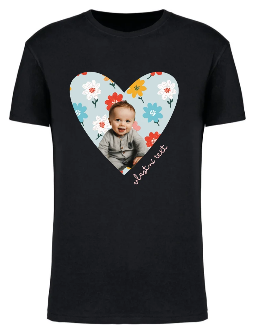 Personalizované pánské tričko s výřezem fotky na podkladu