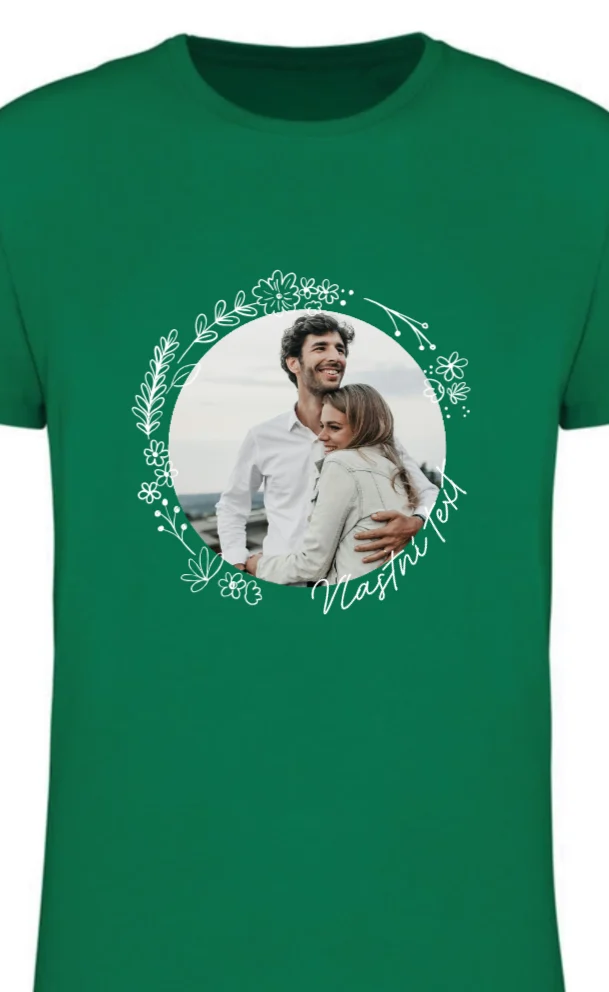 Foto 2 Personalizované pánské tričko s fotografií a květinovým ohraničením