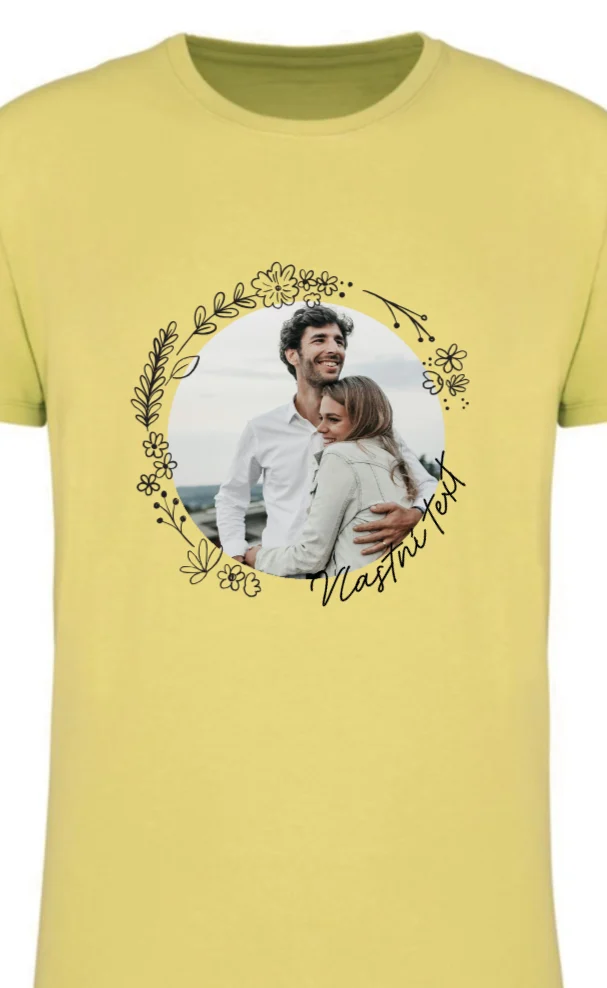 Foto 2 Personalizované dámské tričko s fotografií a květinovým ohraničením