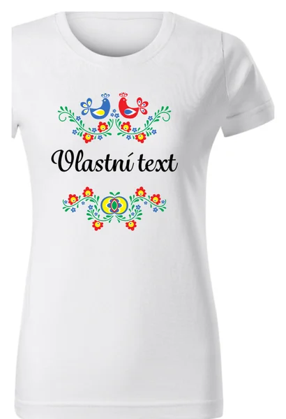 Personalizované dámské tričko s folklórním vzorem