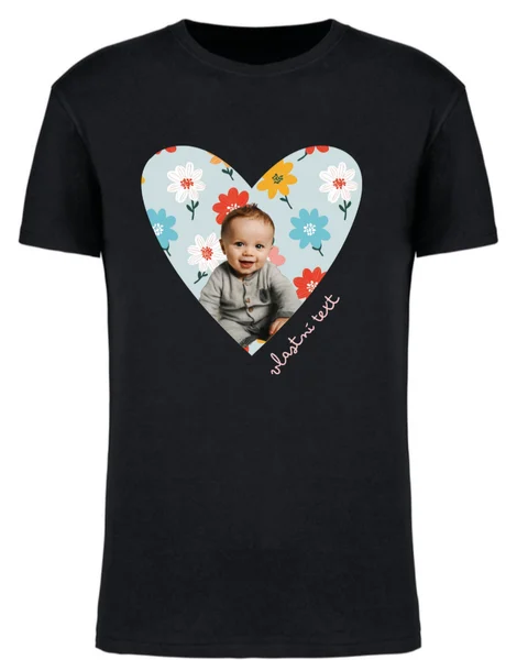 Personalizované pánské tričko s výřezem fotky na podkladu